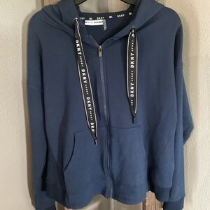 DKNY NFL Patriots Sport Navy Zip-Up Jacket size XL